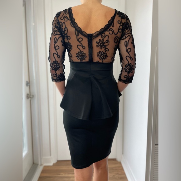 Black formal dress with lace detail size Medium - Picture 3 of 4